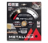 Диск пильный по дереву METALLICA Ultra Thin 190x30/20/16х1.6х40z