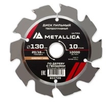 Диск пильный по дереву METALLICA Ultra 130x20/16х2.4х10z