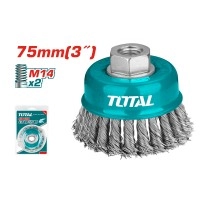 Щетка для ушм чашеобразная витая TOTAL  75 мм