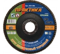 Круг лепестковый торцевой ПРАКТИКА 125х22 P100