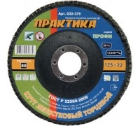 Круг лепестковый торцевой ПРАКТИКА 125х22 P80