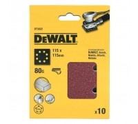 Шлифлисты прилипные DEWALT 115х115 мм 80G 10 шт