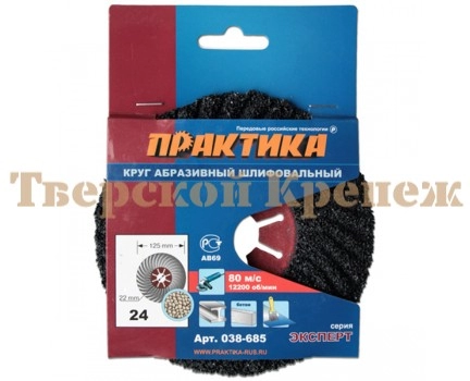 Круг абразивный торцевой ПРАКТИКА 125х22 P24 Круг абразивный торцевой ПРАКТИКА 125х22 P24