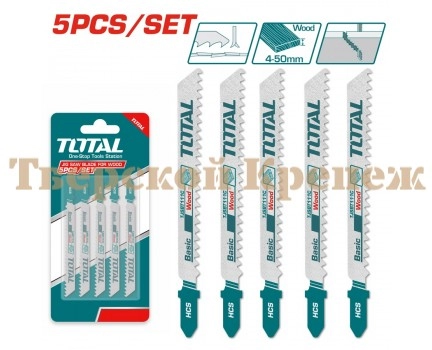 Пилки для лобзика TOTAL T111C 5 шт Пилки для лобзика TOTAL T111C 5 шт