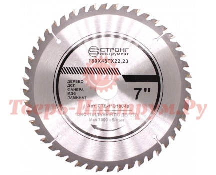 Диск пильный по дереву для УШМ STRONG 180х22 z48 Диск пильный по дереву для УШМ STRONG 180х22 z48