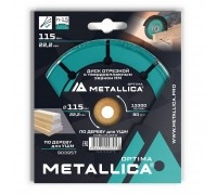 Диск отрезной по дереву METALLICA Optima 115x22 мм #60