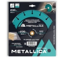 Диск отрезной по дереву METALLICA Optima 230x22 мм #60