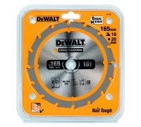 Диск пильный по дереву DEWALT CONSTRUCTION 165х20 16z ATB 24°