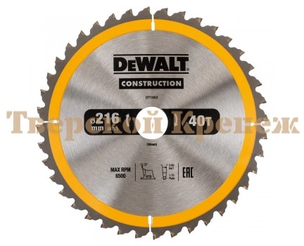 Диск пильный по дереву DEWALT CONSTRUCTION 235х30 24z ATB 20° Диск пильный по дереву DEWALT CONSTRUCTION 235х30 24z ATB 20°