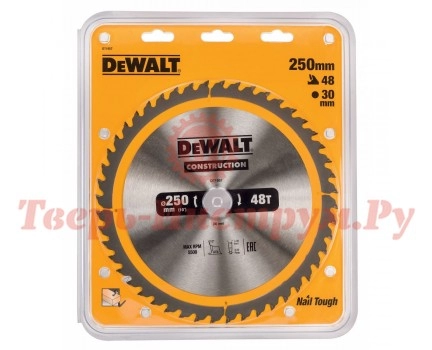 Диск пильный по дереву DEWALT CONSTRUCTION 250х30 48z ATB 10° Диск пильный по дереву DEWALT CONSTRUCTION 250х30 48z ATB 10°