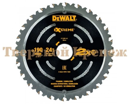 Диск пильный по дереву DEWALT EXTREME 190х30 24z ATB 18° Диск пильный по дереву DEWALT EXTREME 190х30 24z ATB 18°