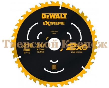 Диск пильный по дереву DEWALT EXTREME 210х30 24z ATB 7° 1.80 мм Диск пильный по дереву DEWALT EXTREME 210х30 24z ATB 7° 1.80 мм