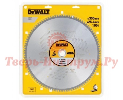 Диск пильный по алюминию DEWALT EXTREME 355х25.4 100z TCG 5° Диск пильный по алюминию DEWALT EXTREME 355х25.4 100z TCG 5°