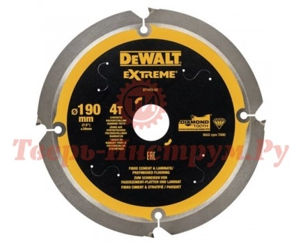 Пильный диск фиброцементу и абразиву DEWALT EXTREME 190х20 4z