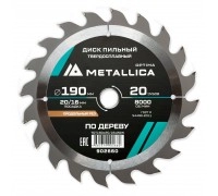 Диск пильный по дереву METALLICA Optima 190x20/16х2.4х20z