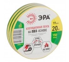 Изолента ЭРА ПВХ 19мм 20м желто-зеленая