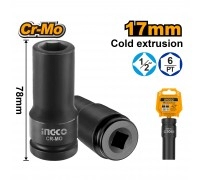 Головка торцевая глубокая ударная INGCO 1/2" 17 мм