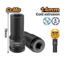 Головка торцевая глубокая ударная INGCO 1/2" 14 мм