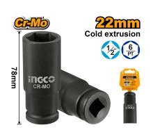 Головка торцевая глубокая ударная INGCO 1/2" 22 мм