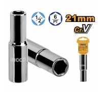 Головка торцевая удлиненная INGCO 1/2" 21 мм