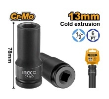 Головка торцевая глубокая ударная INGCO 1/2" 13 мм