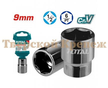 Головка торцевая TOTAL 1/2" 9 мм Головка торцевая TOTAL 1/2" 9 мм