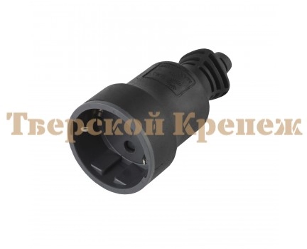Розетка кабельная прямая ЭРА R4(W) 16A заземление черная Розетка кабельная прямая ЭРА R4(W) 16A заземление черная