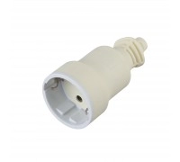 Розетка кабельная прямая ЭРА R4(W) 16A заземление белая