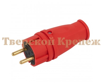Вилка каучуковая прямая ЭРА VX10-R-IP44 16А красная Вилка каучуковая прямая ЭРА VX10-R-IP44 16А красная
