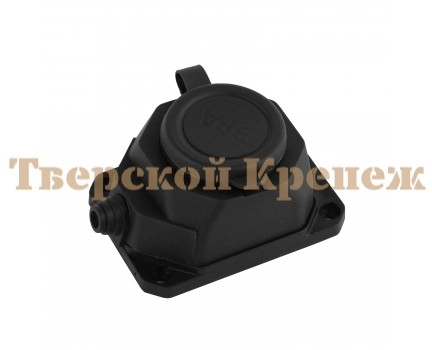 Колодка каучуковая ЭРА K-1e-B-IP44 16A заземление 1 розетка черная