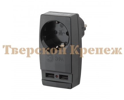 Разветвитель ЭРА SP-1e-USB-B 16А на 1 розетка + 2 USB Разветвитель ЭРА SP-1e-USB-B 16А на 1 розетка + 2 USB
