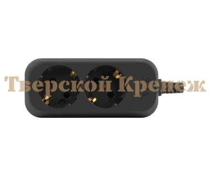 Колодка ЭРА KX-2e-B 2 розетки с зазeмлением черная Колодка ЭРА KX-2e-B 2 розетки с зазeмлением черная