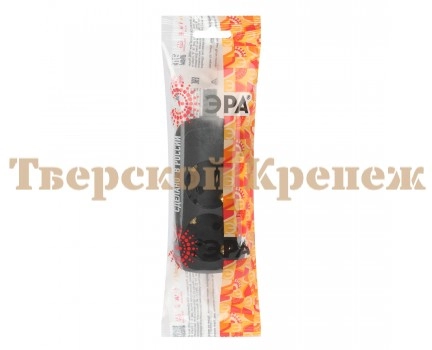 Колодка ЭРА KX-2e-B 2 розетки с зазeмлением черная Колодка ЭРА KX-2e-B 2 розетки с зазeмлением черная