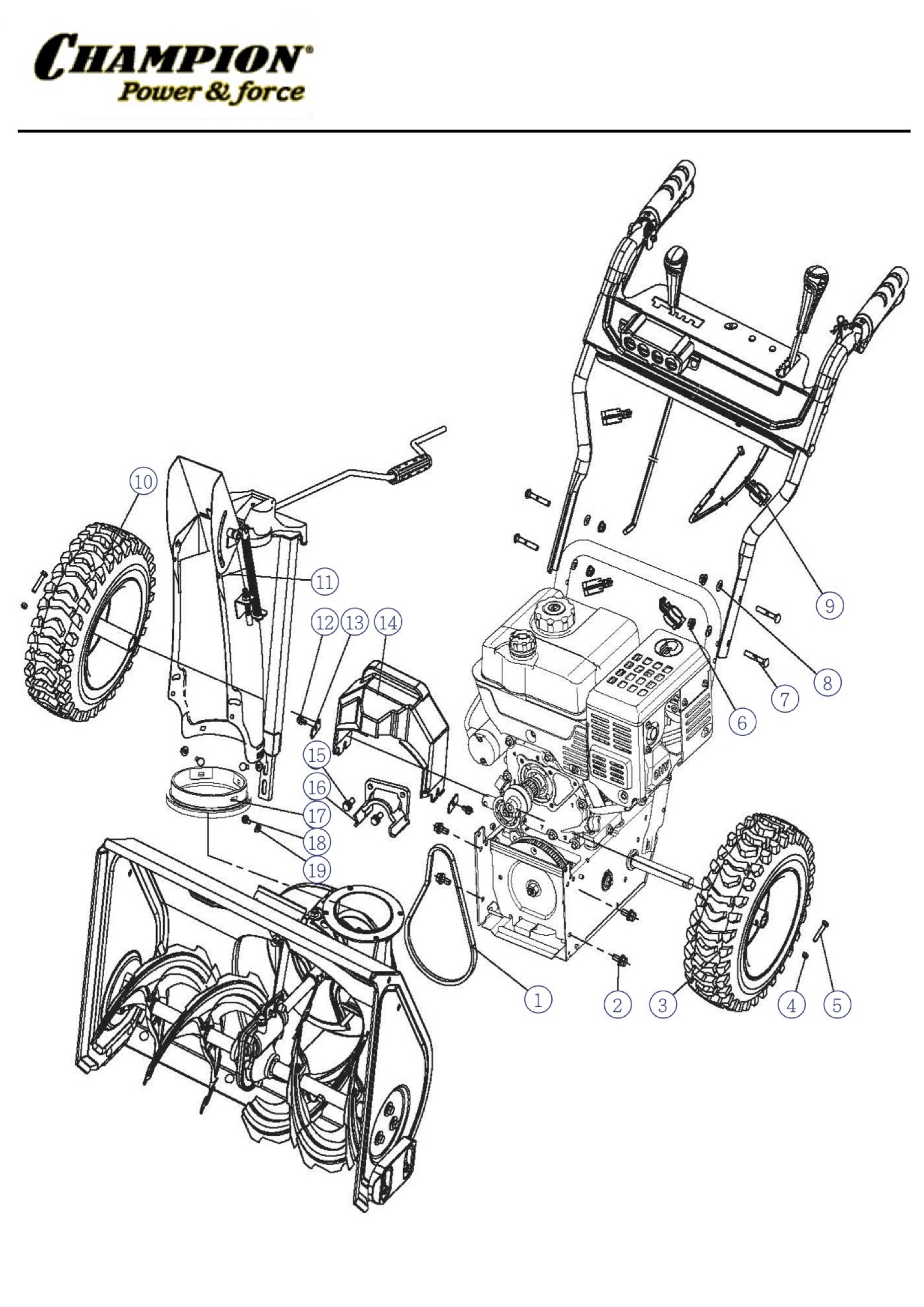 Запчасти к снегоуборщика CHAMPION ST661 оптом и в розницу купить в Твери