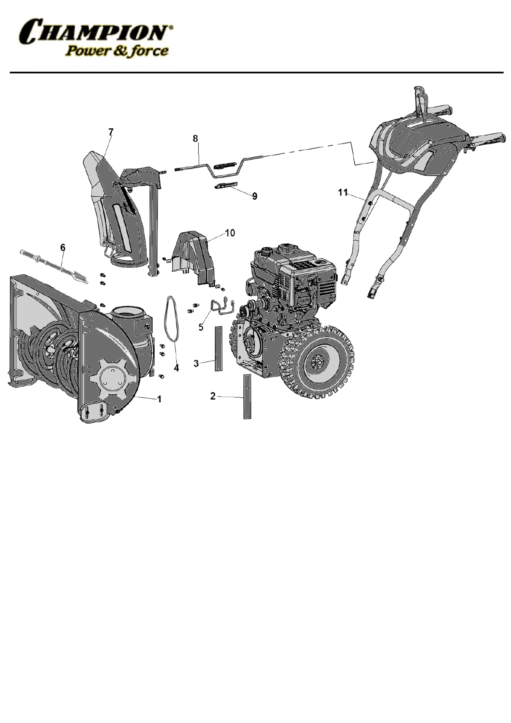 Деталировка запчасти снегоуборщика CHAMPION ST662E оптом и в розницу купить  в Твери