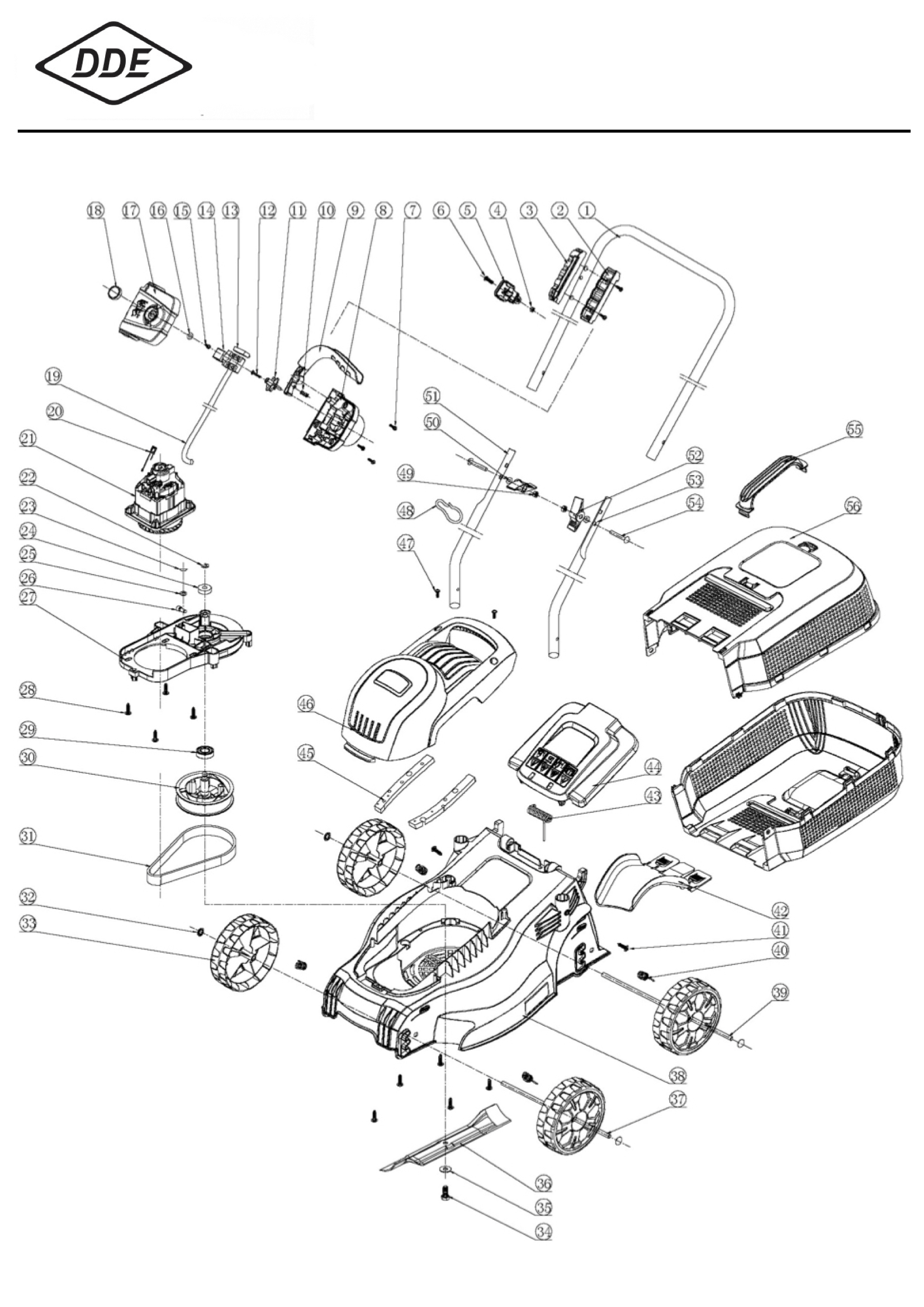 Деталировка газонокосилки DDE LME3109 запчасти оптом и в розницу купить в  Твери