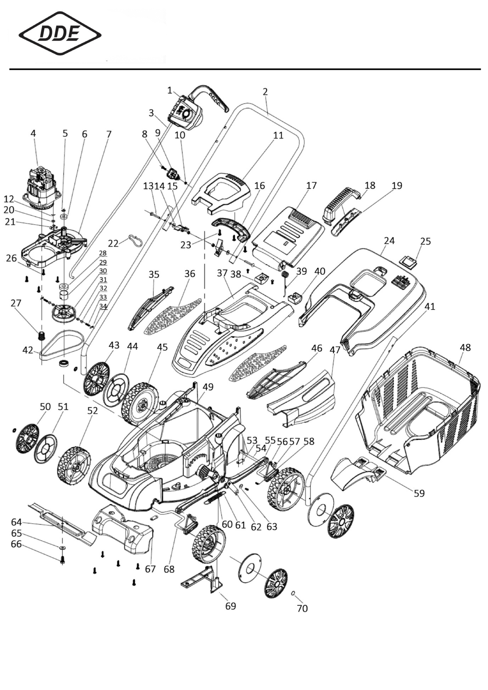 Деталировка газонокосилки DDE LME3516 запчасти оптом и в розницу купить в  Твери