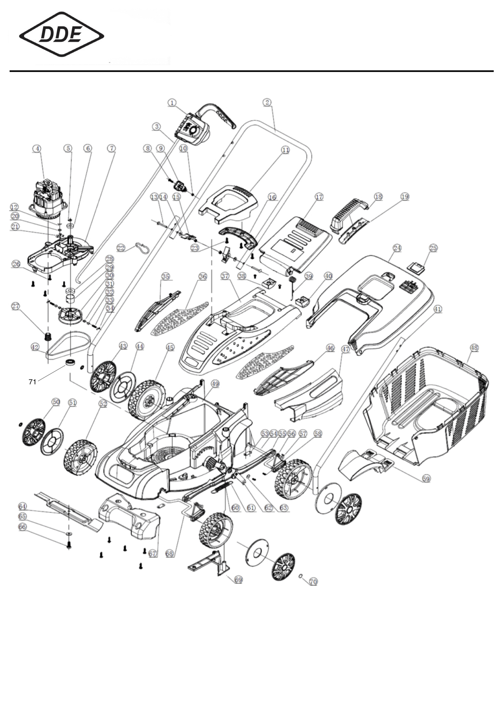 Деталировка газонокосилки DDE LME 3614 запчасти оптом и в розницу купить в  Твери