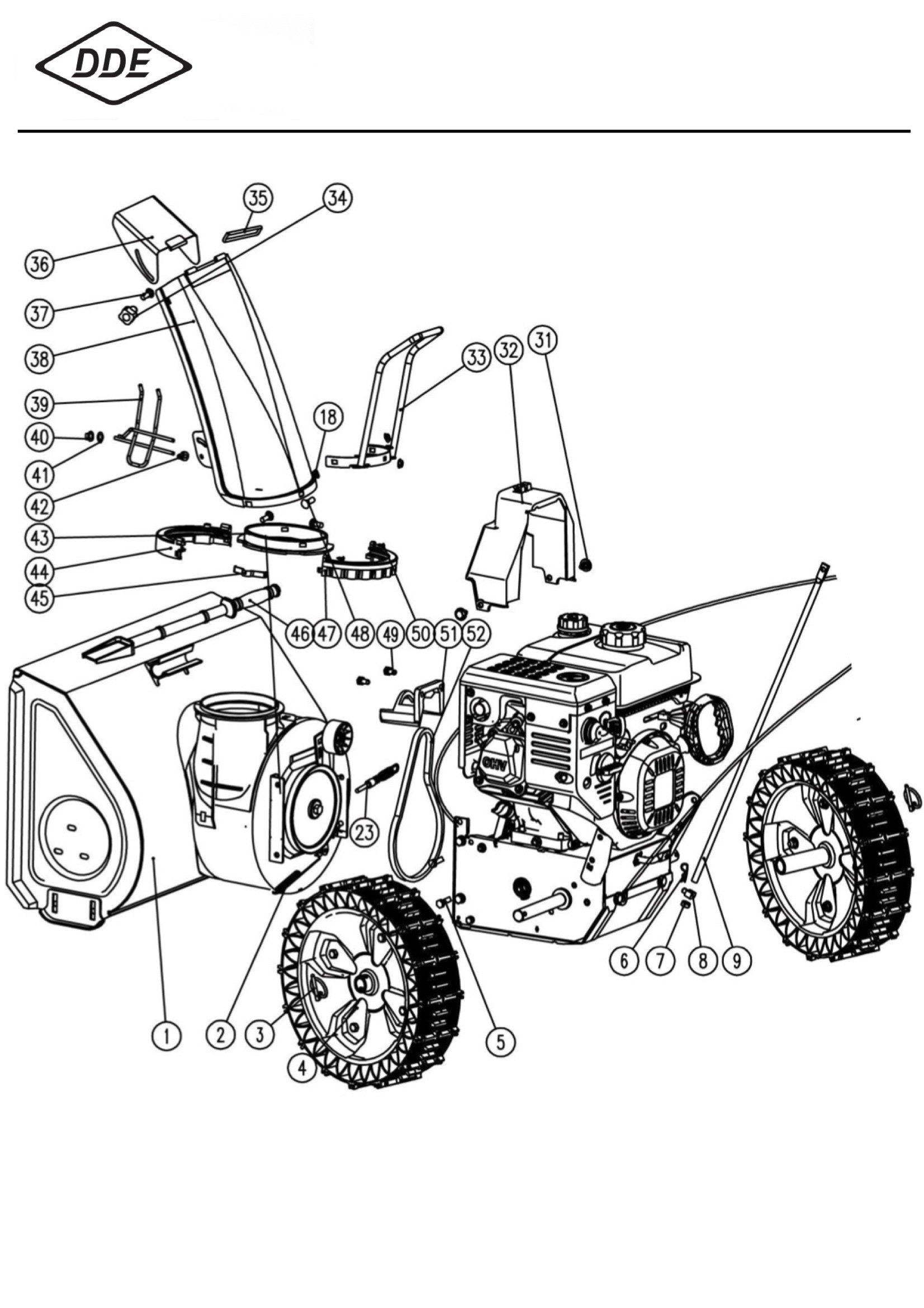 Деталировка запчасти снегоуборщика DDE ST6561 798-508 оптом и в розницу  купить в Твери